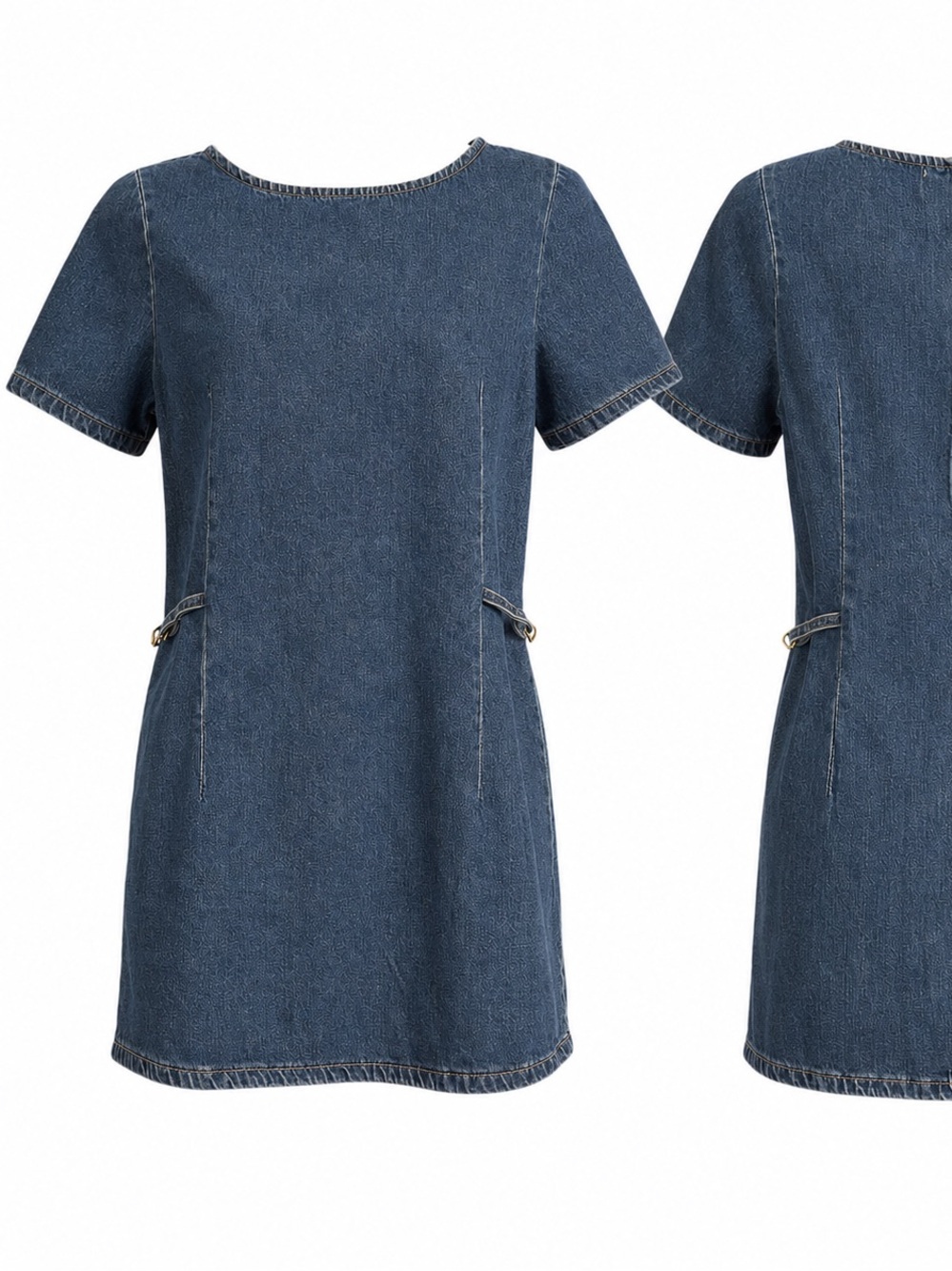 Lone Star Denim Shift Mini Dress Small Blue Cotton Western Cowgirl